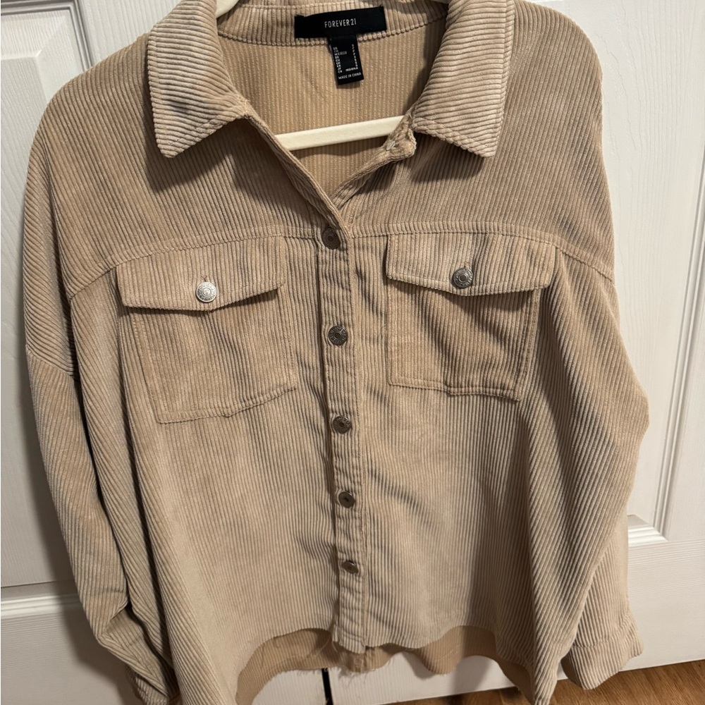 Forever 21 Beige Ribbed Casual Top